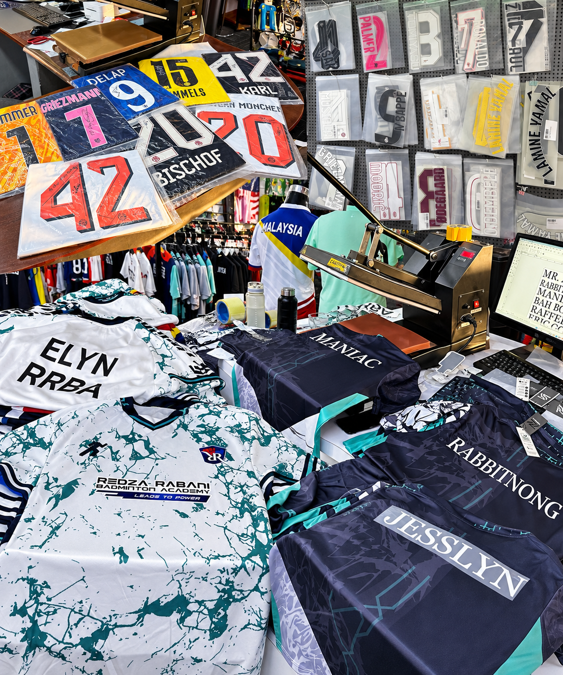 Ready stock sportswear ready to be customized with team branding